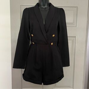 Boohoo Black Blazer-Style Romper